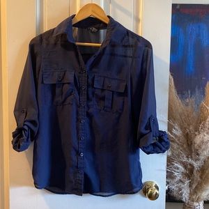 Rue21 Sheer Button Down Shirt